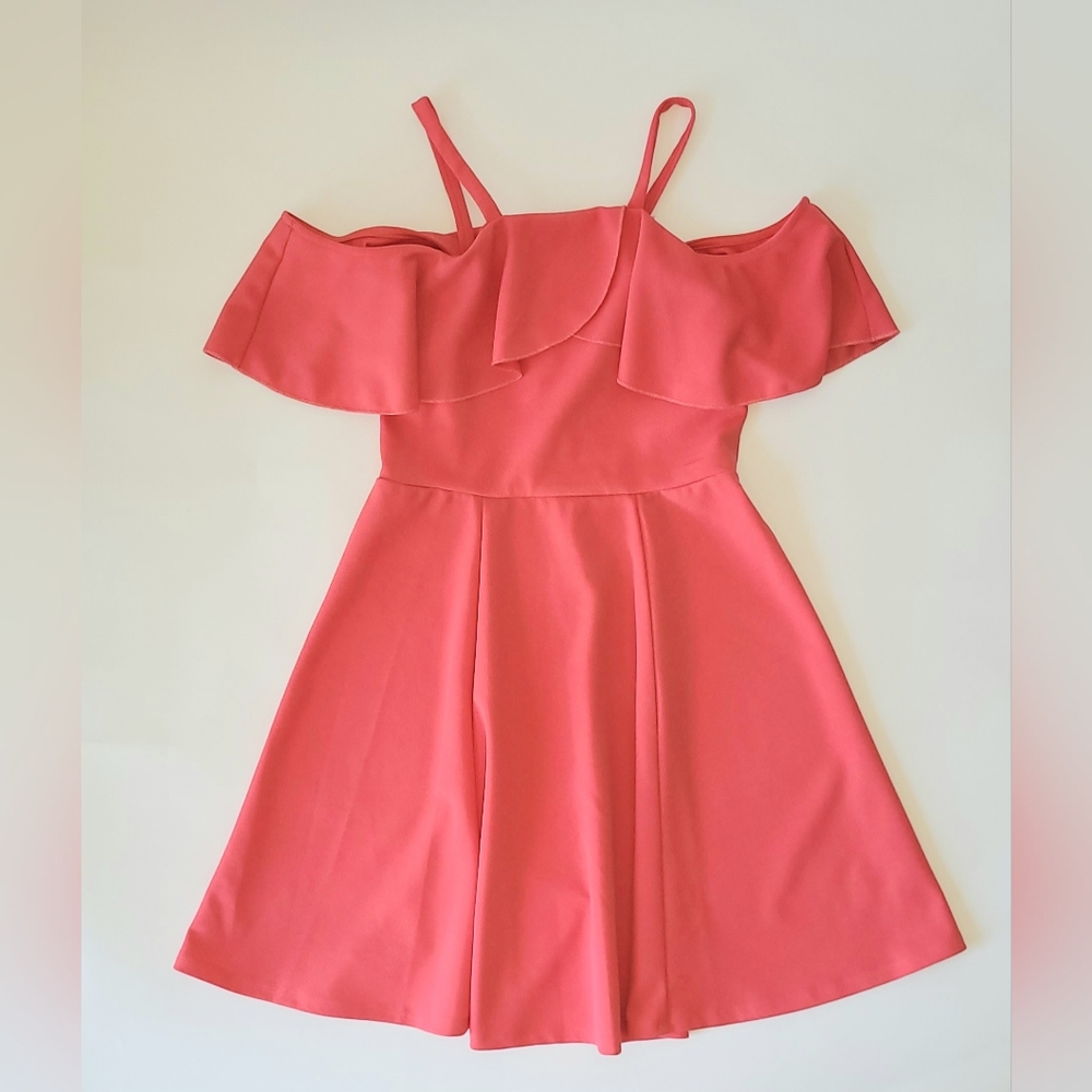 Nickie Lew Pink Cold Shoulder A-Line Girl Spring Summer Dress - Size 10 - EUC